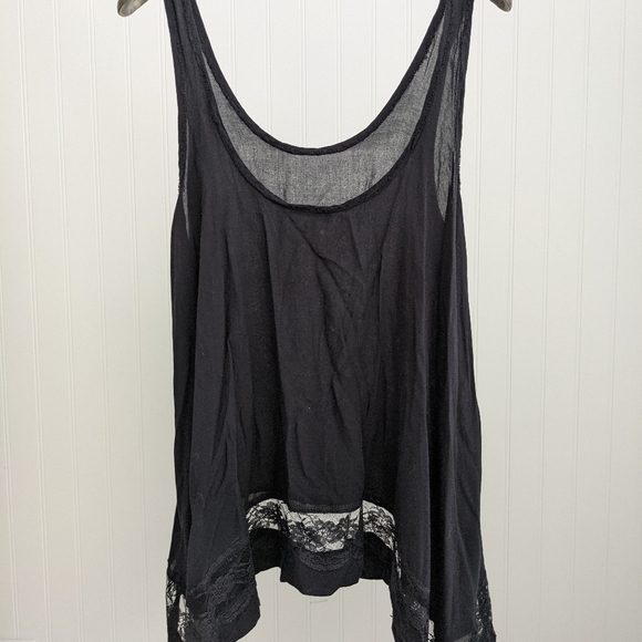 Free People black flowy lace top - Picture 3 of 3